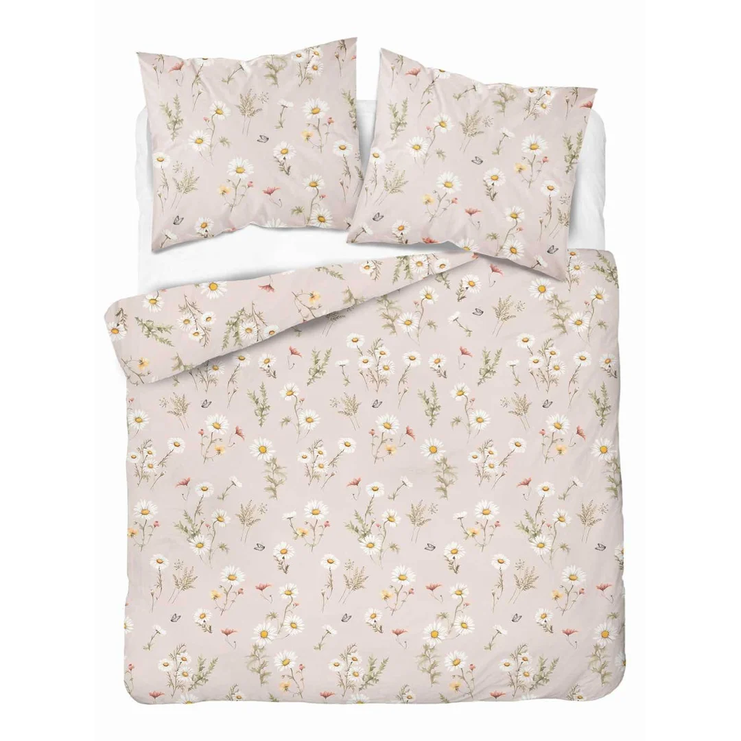 Pościel satynowa 220x200 Ciepły beż w polne kwiaty – romantyczny wzór, 100% bawełna - 5476 A - Home Satin 71