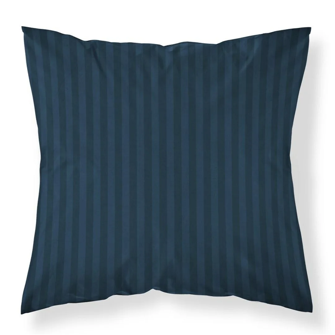 Poszewka adamaszkowa 40x40 denim granatowa jednobarwna paski 1 cm Pure