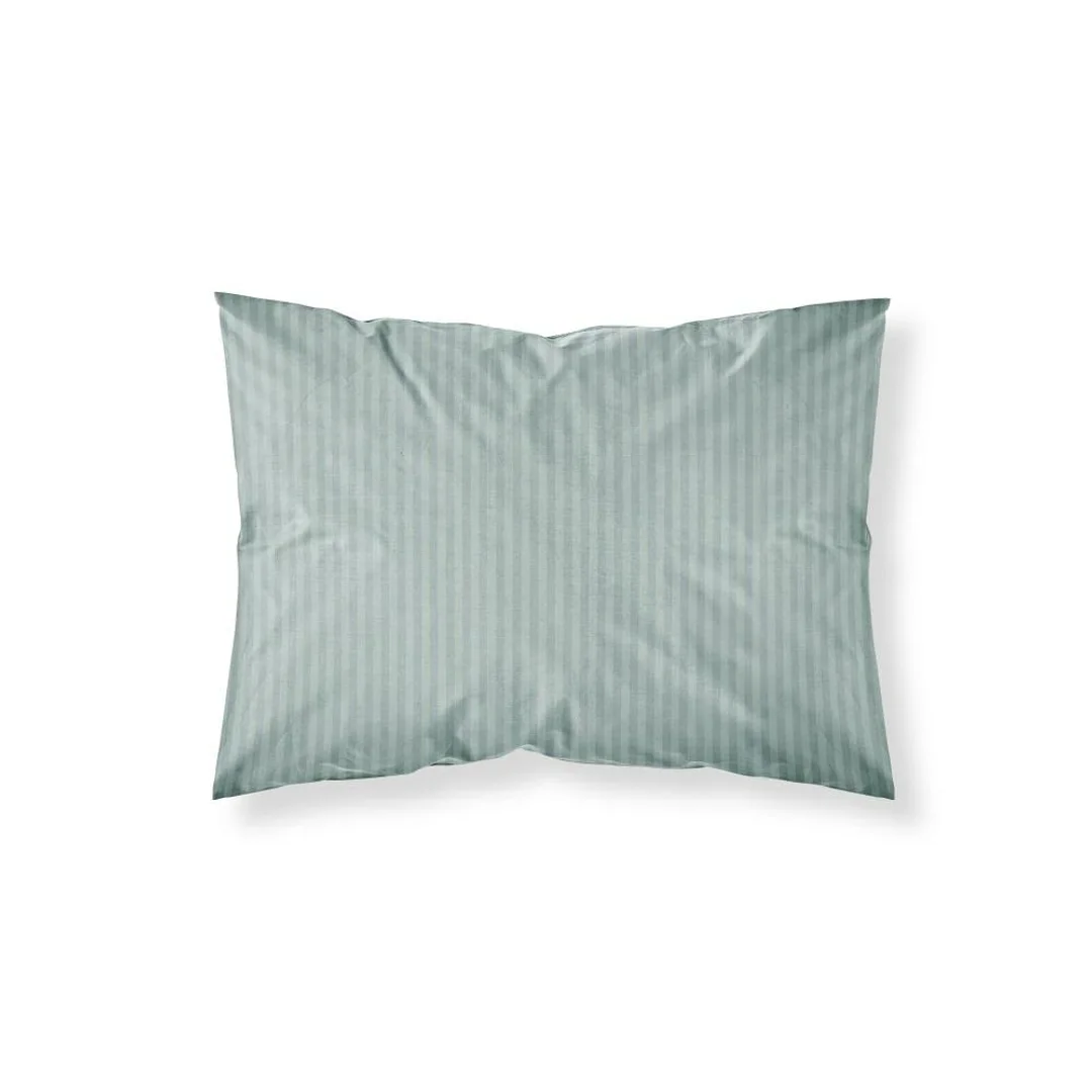 Poszewka adamaszkowa 50x60 miętowa jednobarwna paski 1 cm Pure