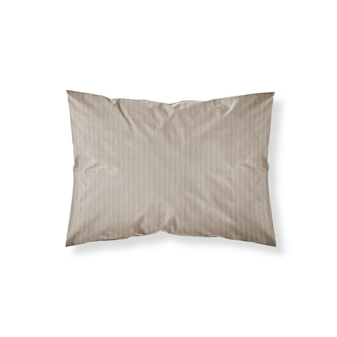 Poszewka adamaszkowa 50x60 taupe beżowa ciemna jednobarwna paski 1 cm Pure