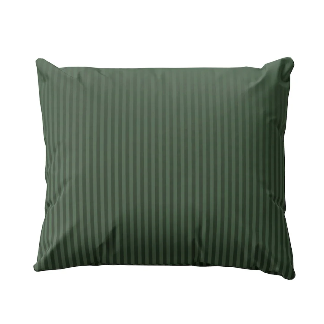Poszewka adamaszkowa 50x60 zielona jednobarwna paski 1 cm Pure