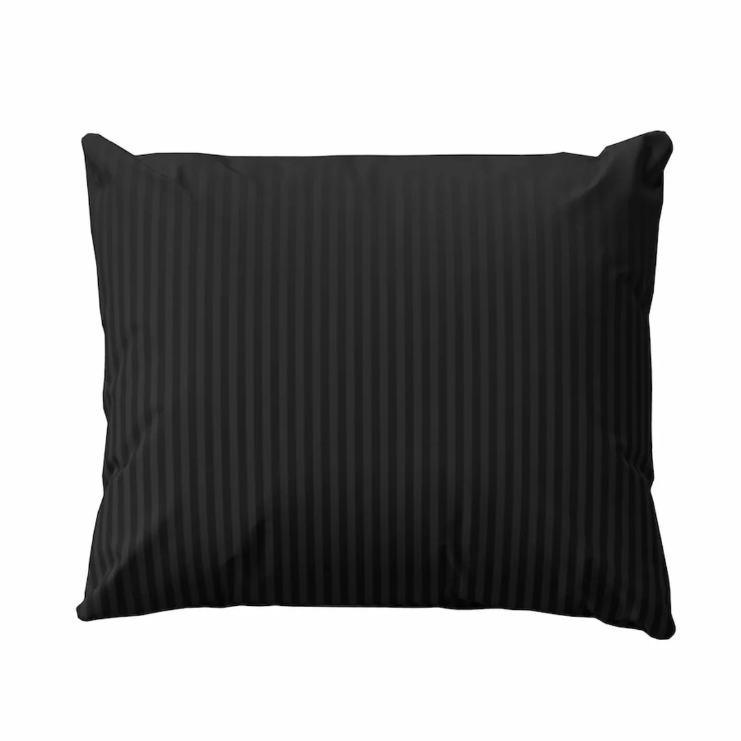 Poszewka adamaszkowa 70x80 czarna jednobarwna paski 1 cm Pure