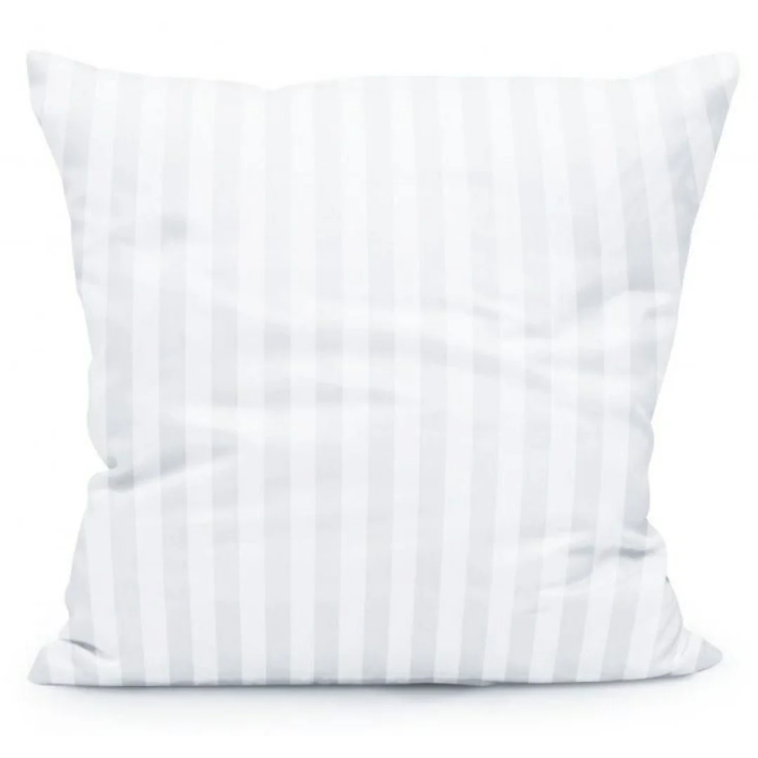 Poszewka adamaszkowa 70x80 Tivoli biała paski 1 cm na zakład 20cm 140 g/m2 satynowo atłasowa