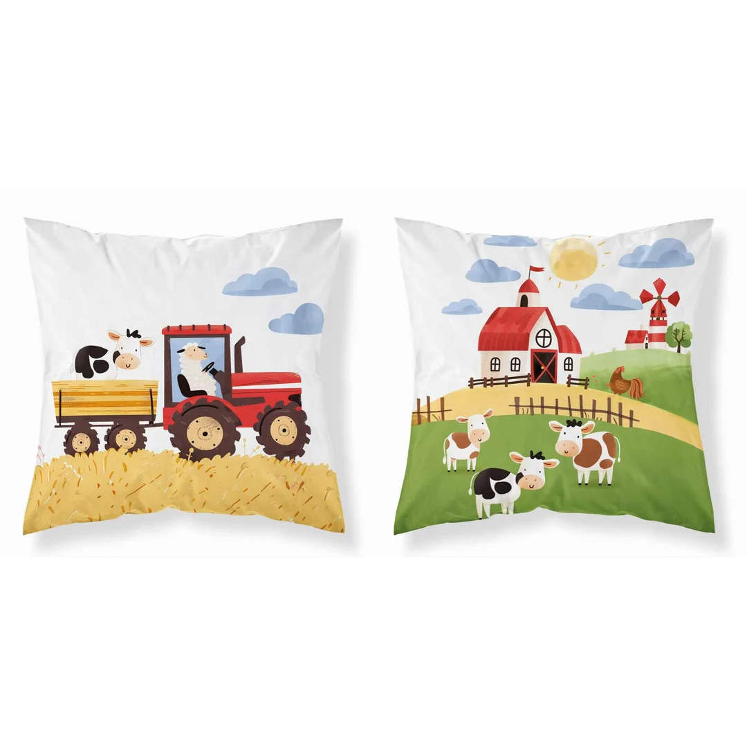 Poszewka bawełniana 40x40 farma czerwony traktor i zwierzątka – PSBA 48 A - Mayamoo