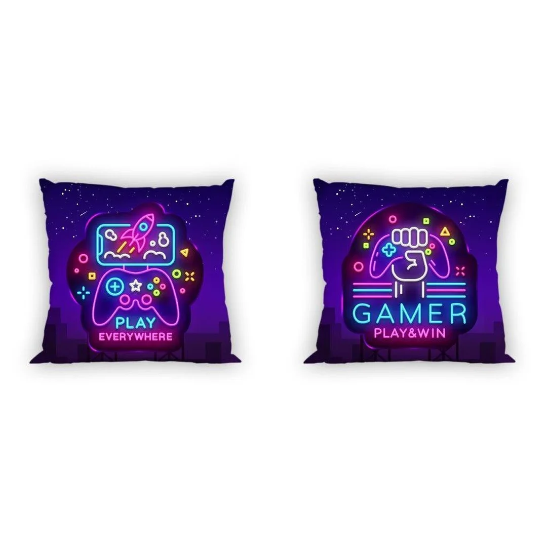 Poszewka bawełniana 40x40 Neon fioletowa młodzieżowa dwustronna Faro