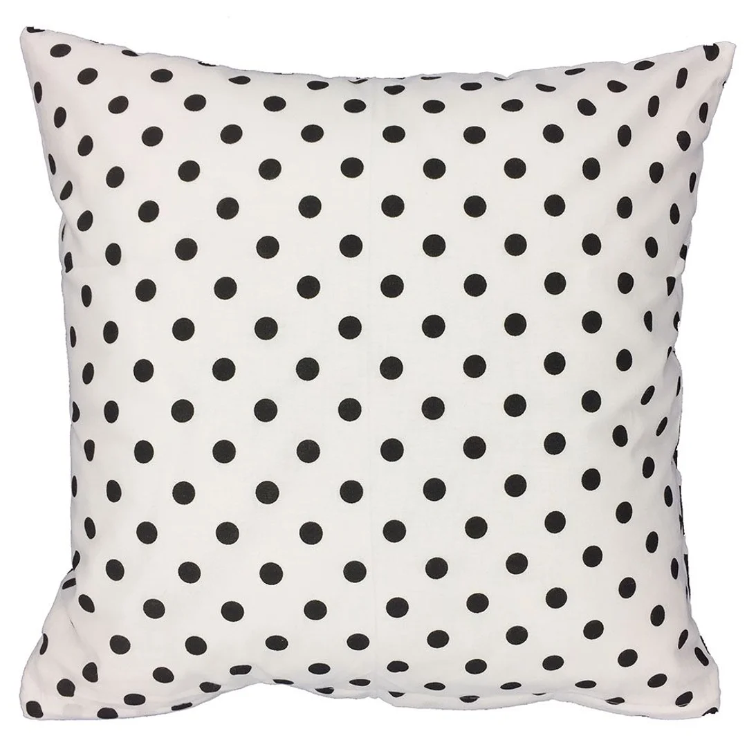 Poszewka bawełniana 40x40 R051 biała czarna groszki 48D 61D