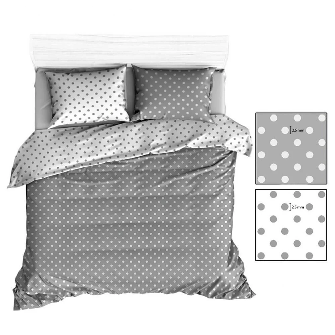 Poszewka bawełniana 40x40 R139 szara biała groszki 355N 341N