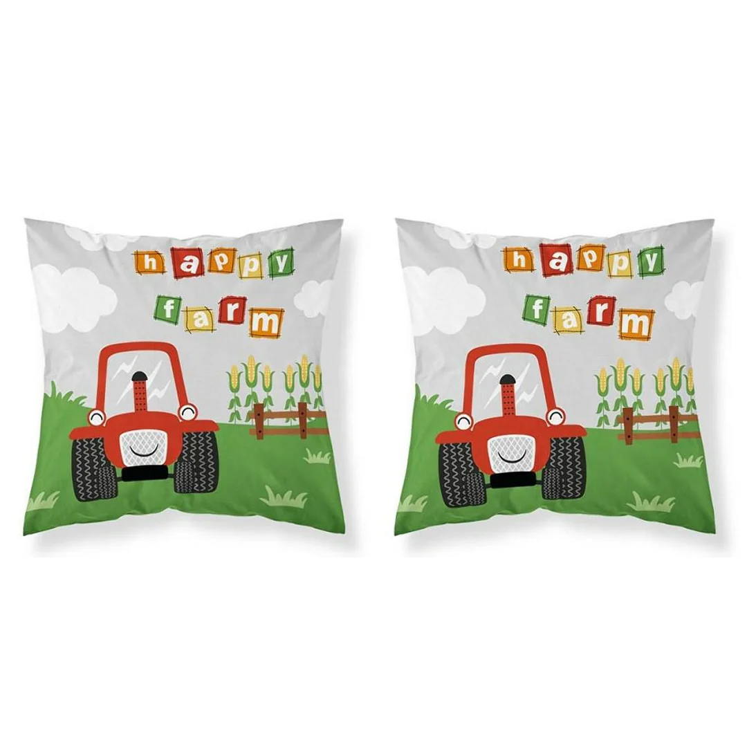 Poszewka bawełniana 40x40 Traktor czerwona zielona szara PSBA 40 B Mayamoo 26