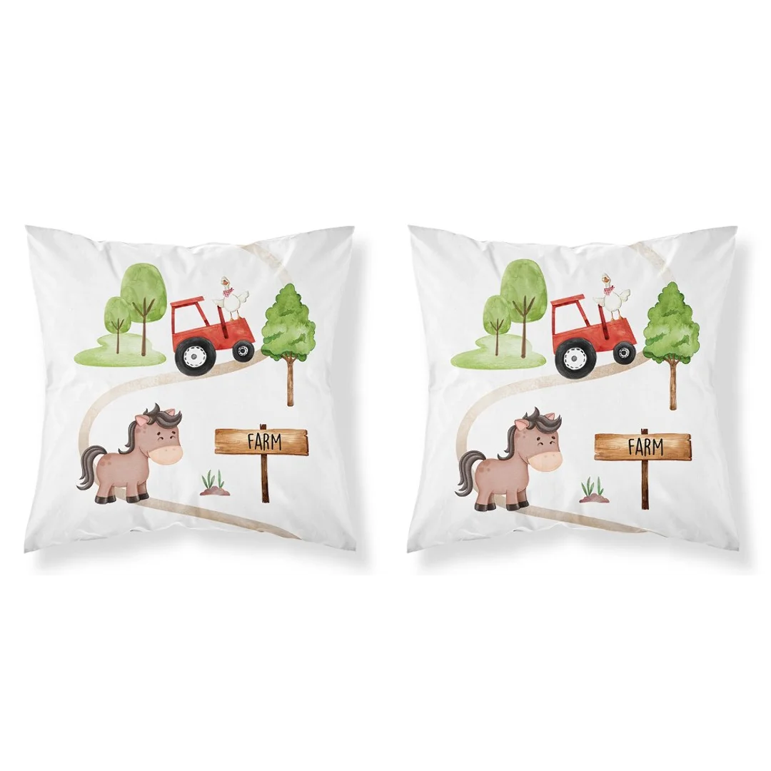 Poszewka bawełniana 40x40 Traktor czerwony PSBA 06 A Mayamoo 26