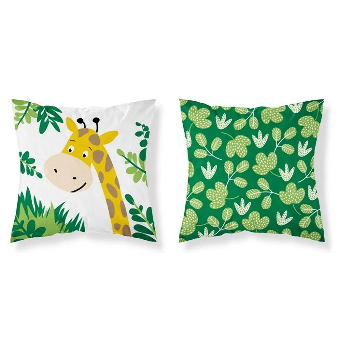 Poszewka bawełniana 40x40 żyrafa zielona 3945 A Mayamoo 105