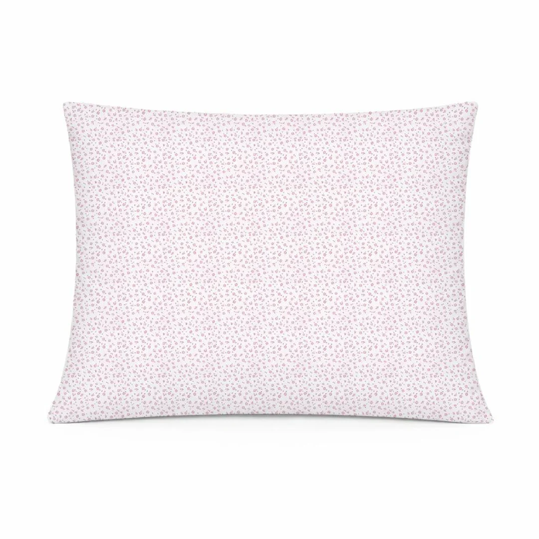 Poszewka bawełniana 70x80 biała w drobne różowe kwiaty klasyczny wzór - COTTON HOME