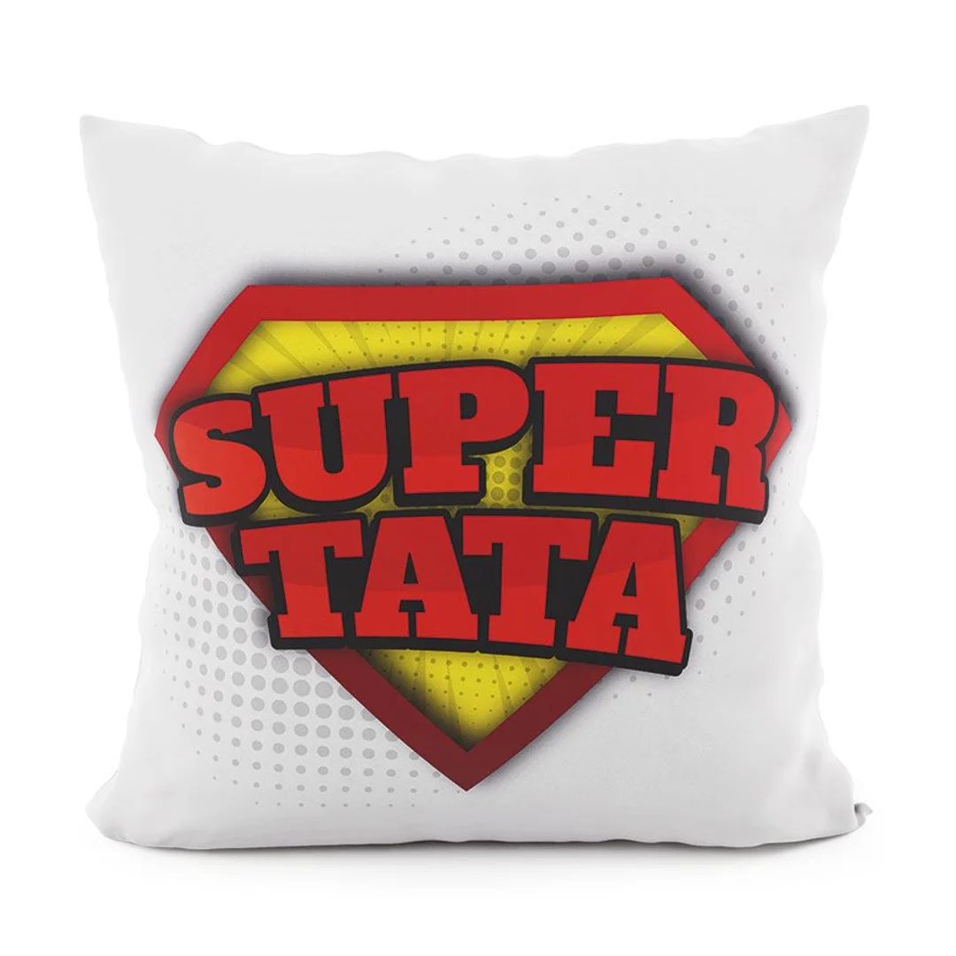 Poszewka dekoracyjna 40x40 001 biała Super Tata