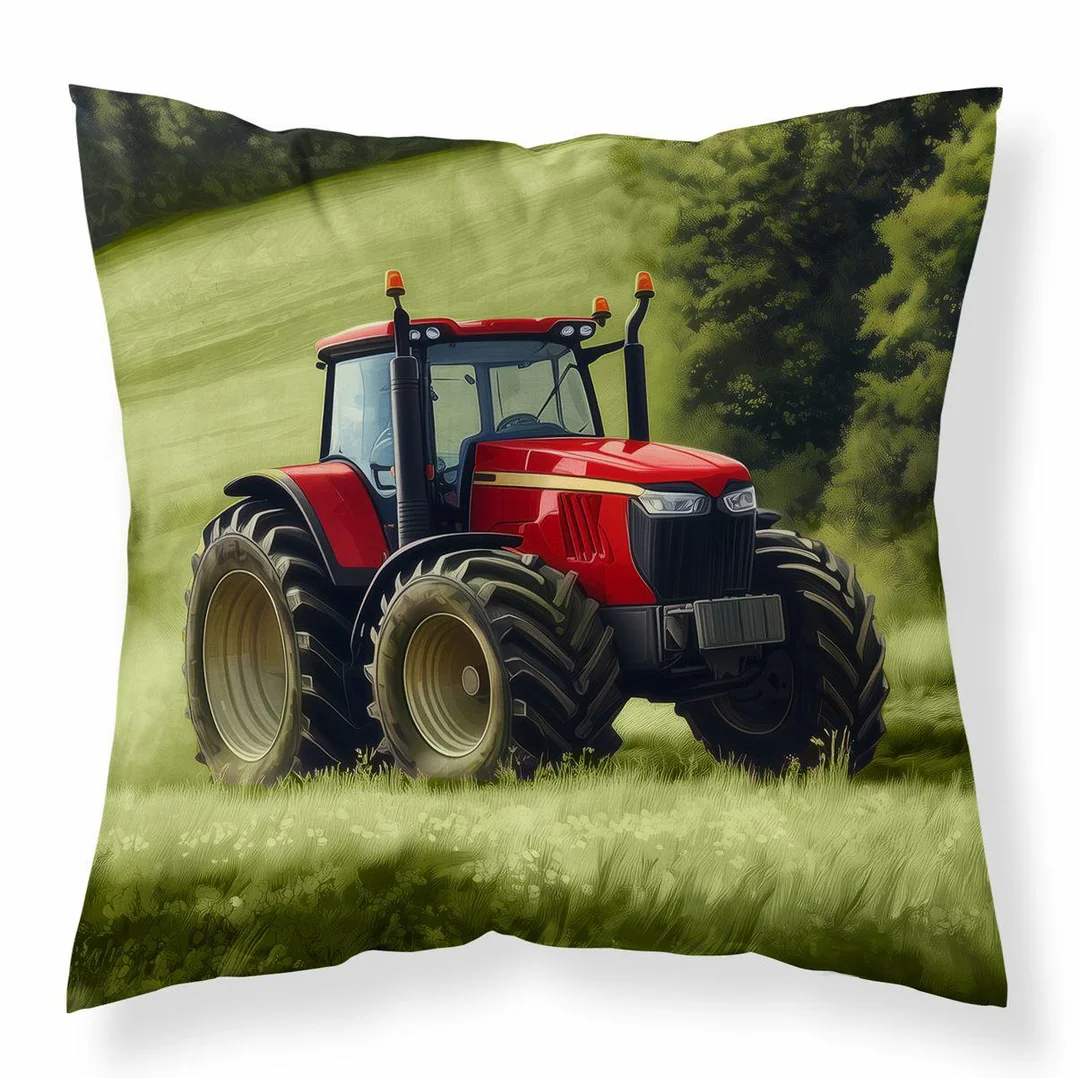 Poszewka dekoracyjna 40x40 czerwony traktor na łące MF043 A – poszewka 3D z motywem rolniczym - Fun Dreams