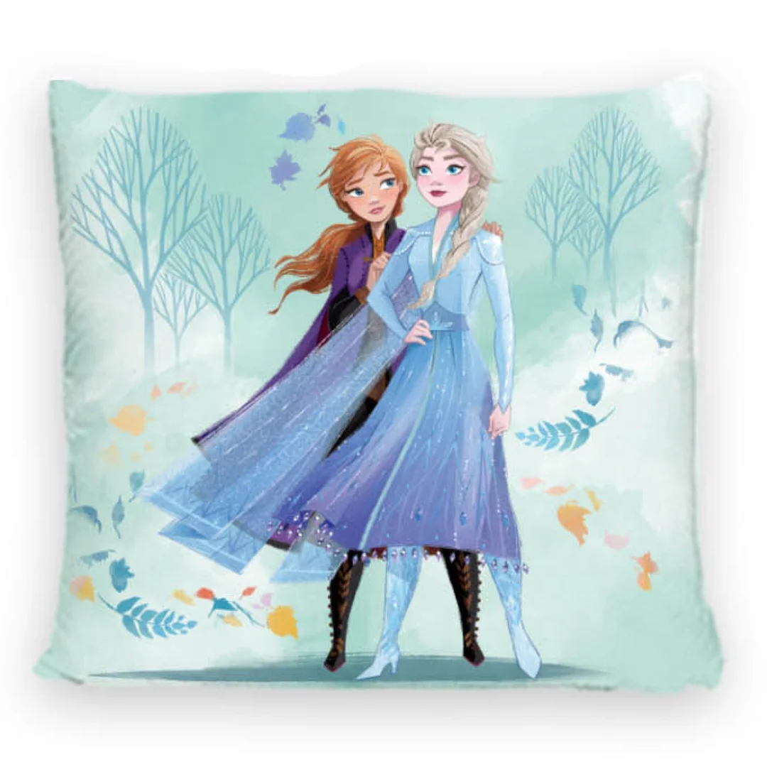 Poszewka dekoracyjna 40x40 Frozen Elsa miętowa welwetowa 12 Carbotex