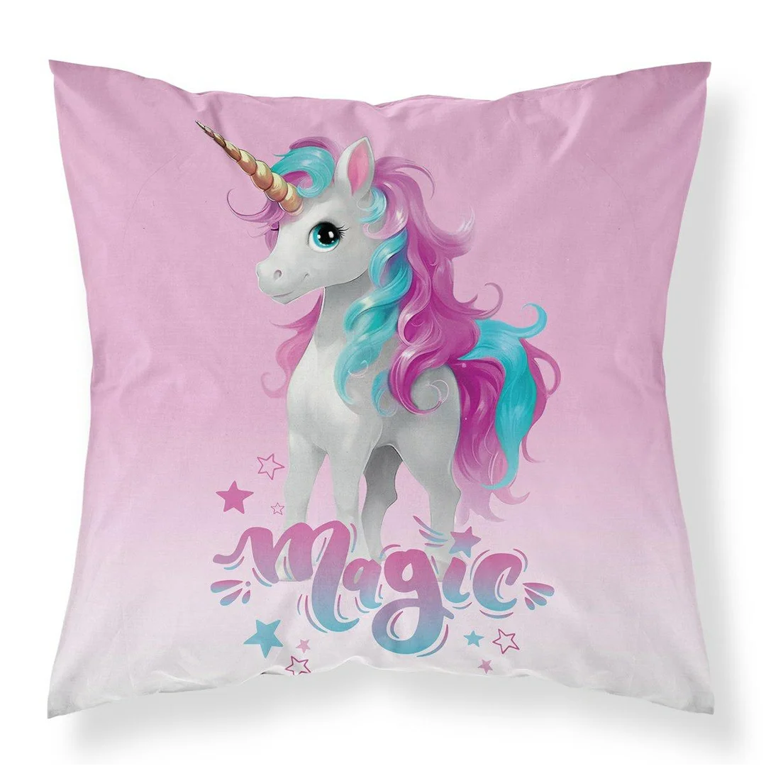 Poszewka dekoracyjna 40x40 jednorożec „Magic” MF062 A – poszewka 3D z motywem jednorożca - Fun Dreams
