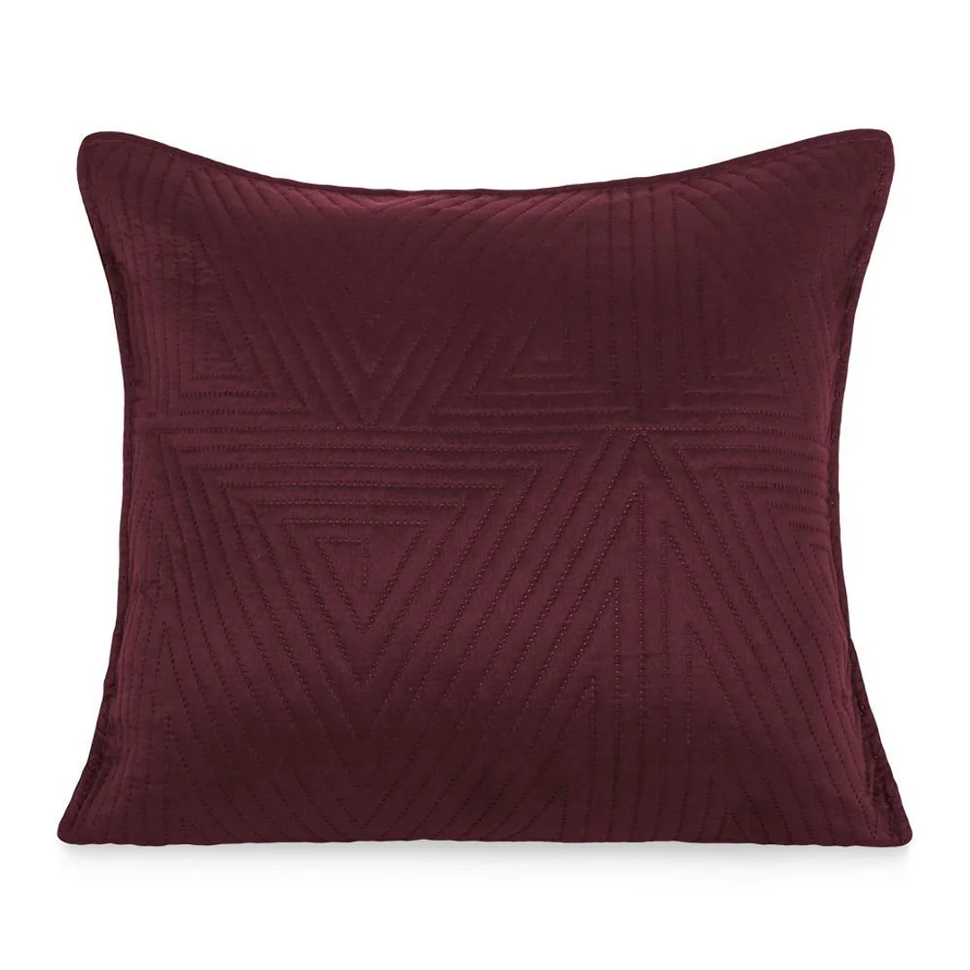 Poszewka dekoracyjna 45x45 Trio bordowa geometryczna I25