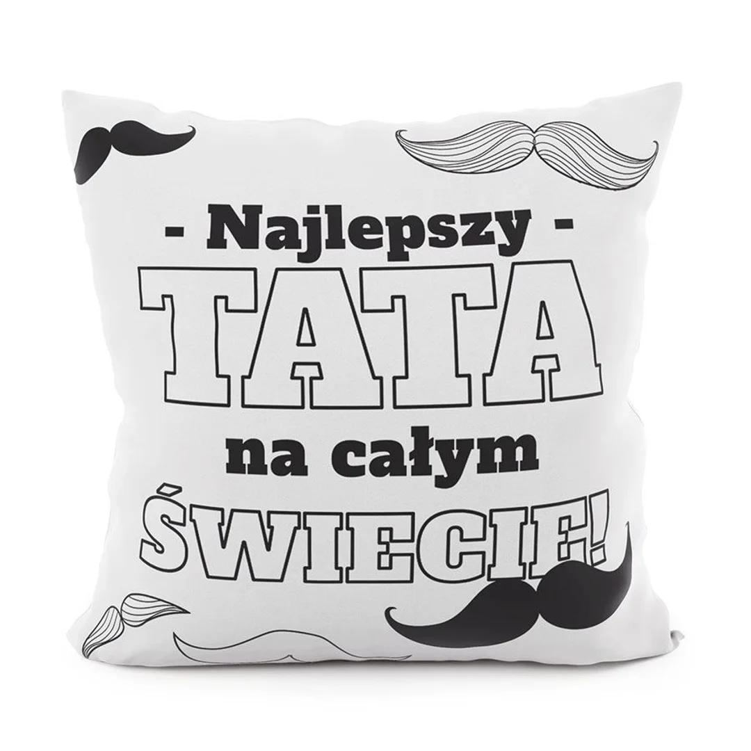Poszewka dekoracyjna velvet 40x40 001 biała Najlepszy Tata