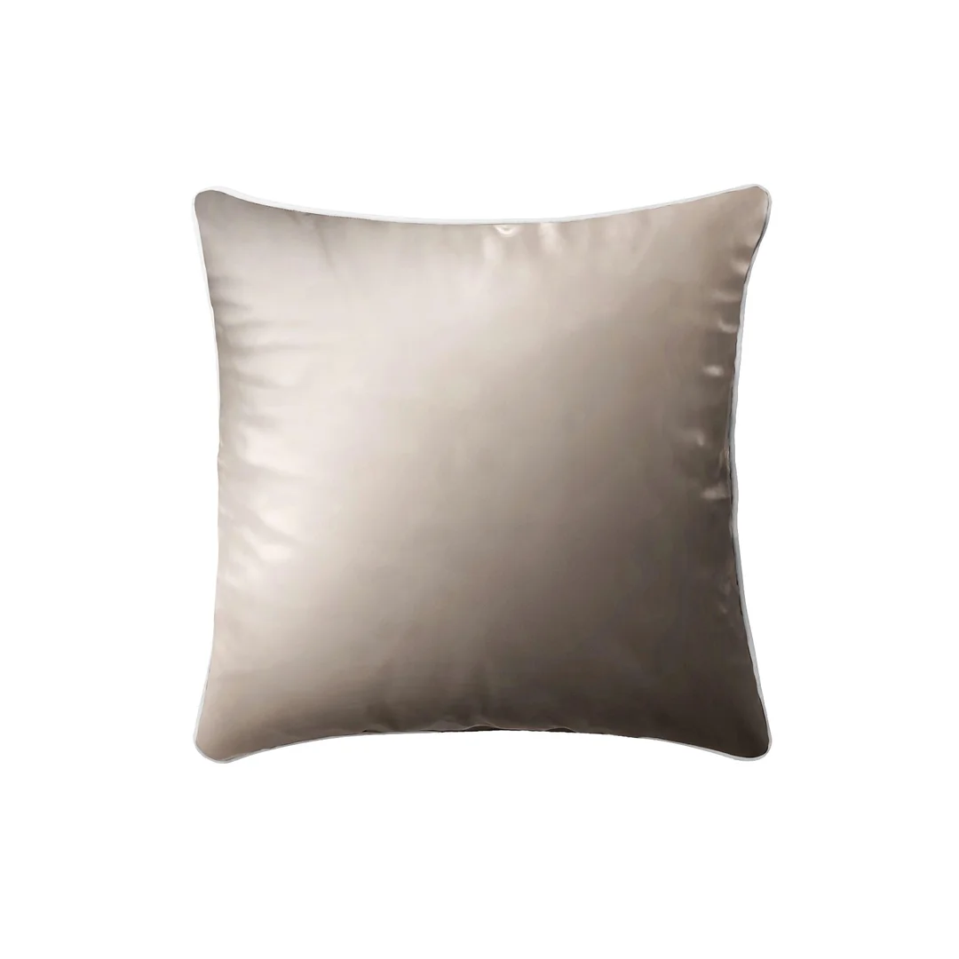 Poszewka makosatynowa 70x80 taupe jednobarwna z bizą Pure