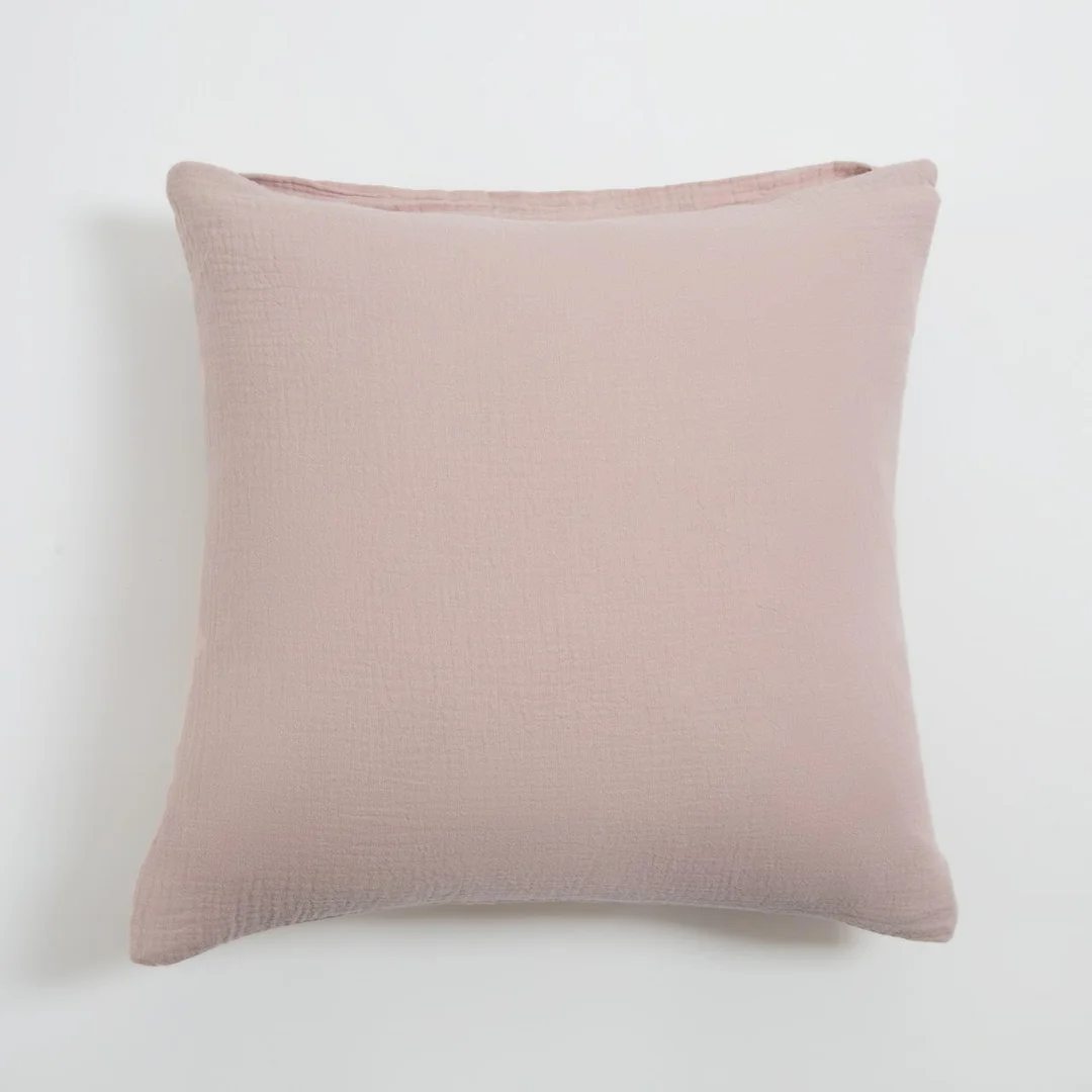 Poszewka muślinowa 40x40 pudrowa jednobarwna premium l24