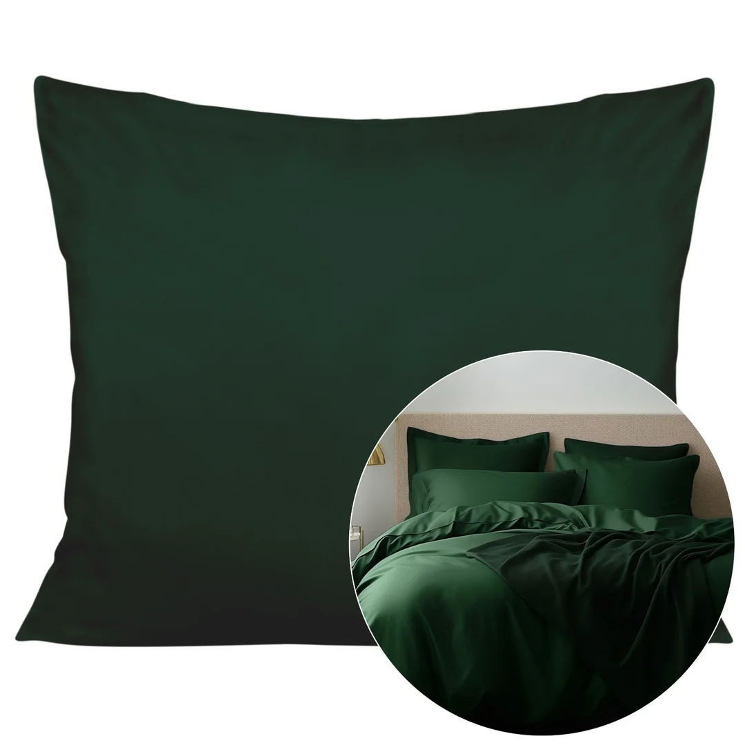 Poszewka satynowa 40x60 zielona butelkowa jednobarwna 036 SATYNLOVE CLASSIC