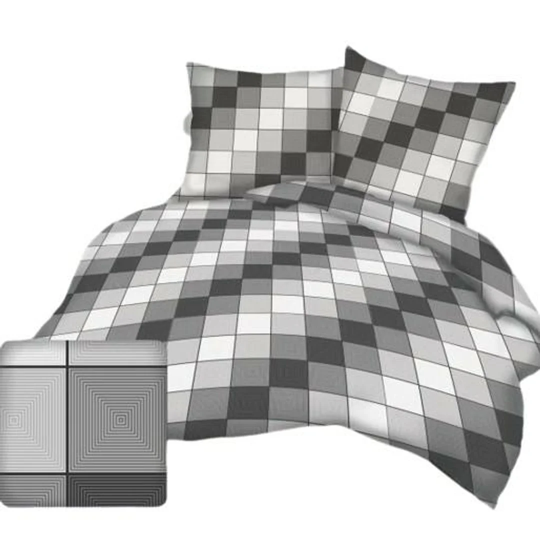 Poszewka z kory 40x40 kostka kratka geometria szara grafitowa 3D-1112A