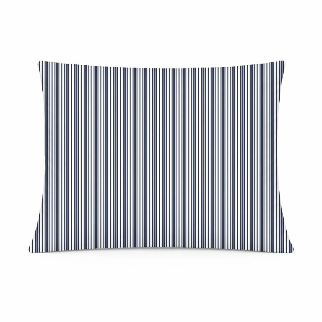 Poszewka z kory 70x80 biała w nieregularne niebieskie paski klasyczny wzór KORA HOME