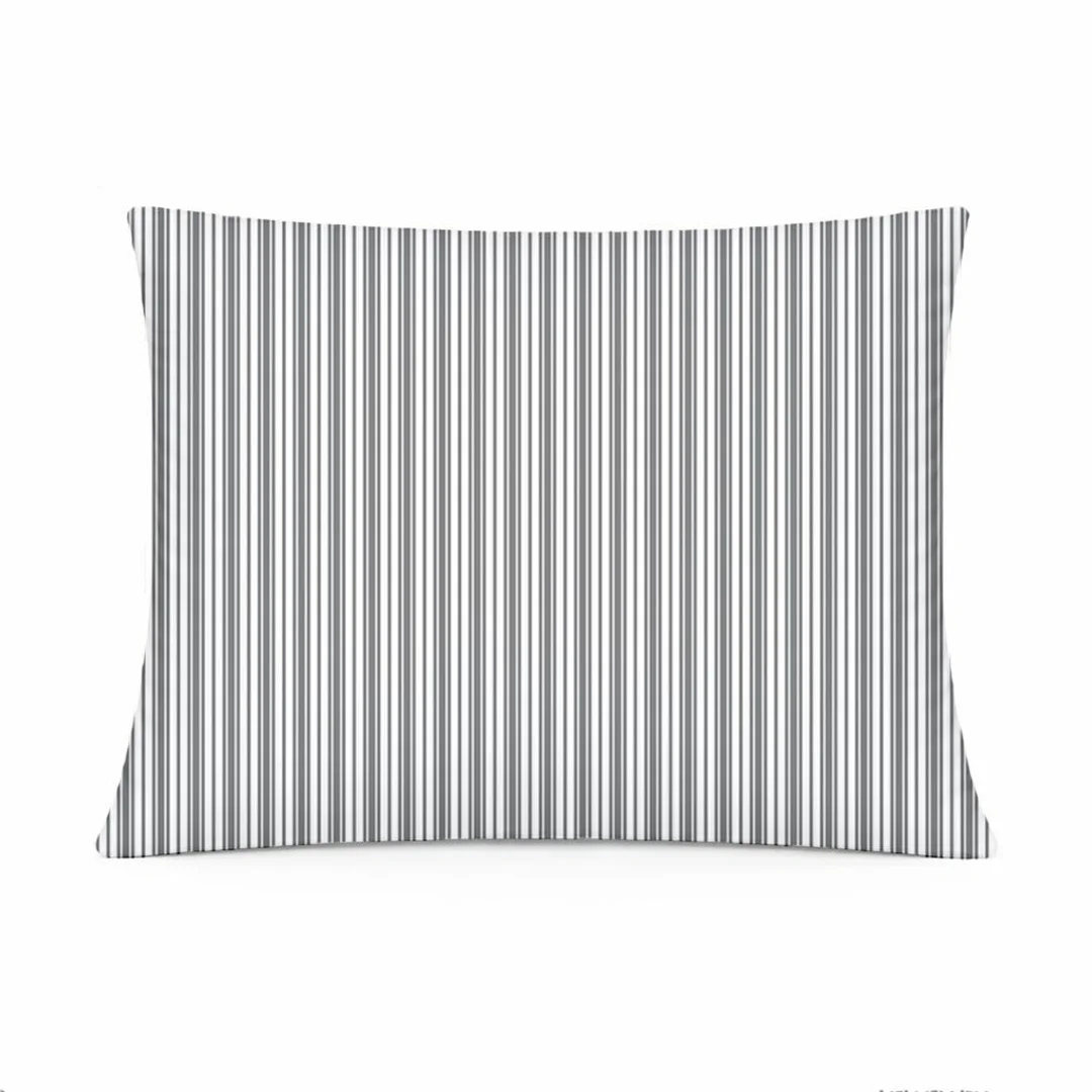 Poszewka z kory 70x80 biała w nieregularne szare paski klasyczny wzór KORA HOME