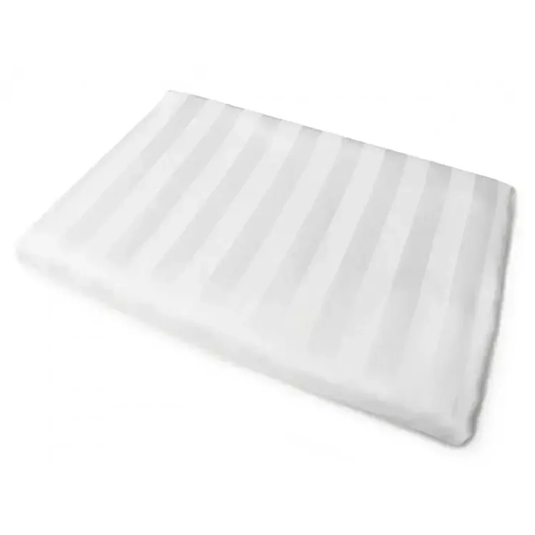 Prześcieradło adamaszkowe 180x240 Tivoli białe paski 1 cm 140 g/m2 satynowe atłasowe