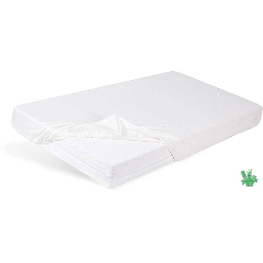 Prześcieradło bambusowe z gumką 70x140 Bamboo 01 białe do łóżeczka dziecięce