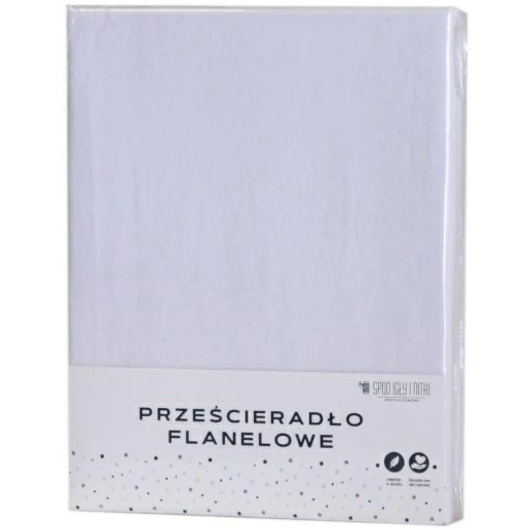 Prześcieradło flanelowe bez gumki 140x200 białe