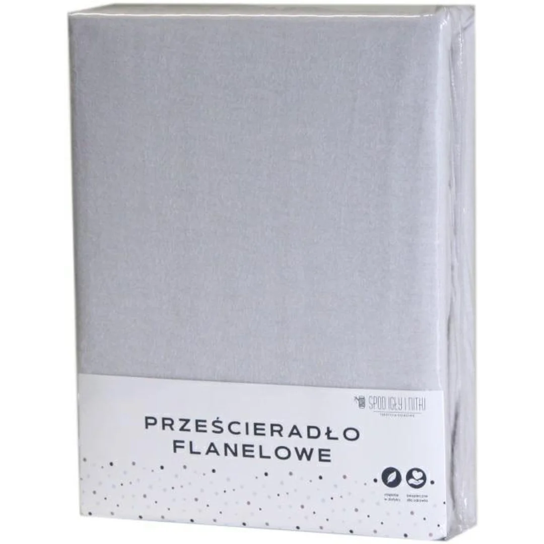 Prześcieradło flanelowe bez gumki 140x200 szare