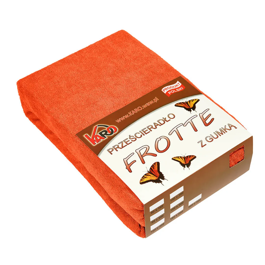 Prześcieradło frotte z gumką 140x200 ugier 052 grube 200g/m2 KARO