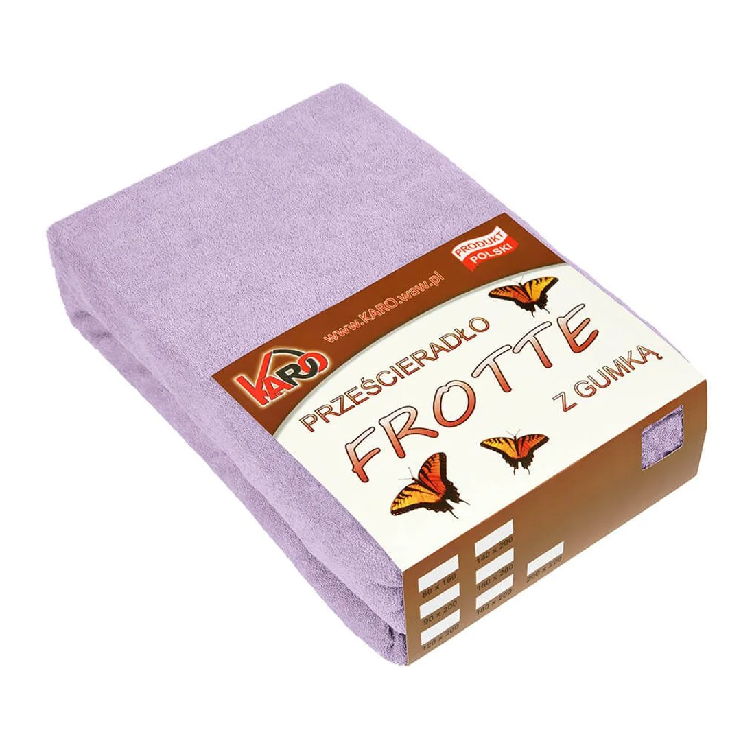 Prześcieradło frotte z gumką 90x200 wrzosowe 036 grube 200g/m2 KARO