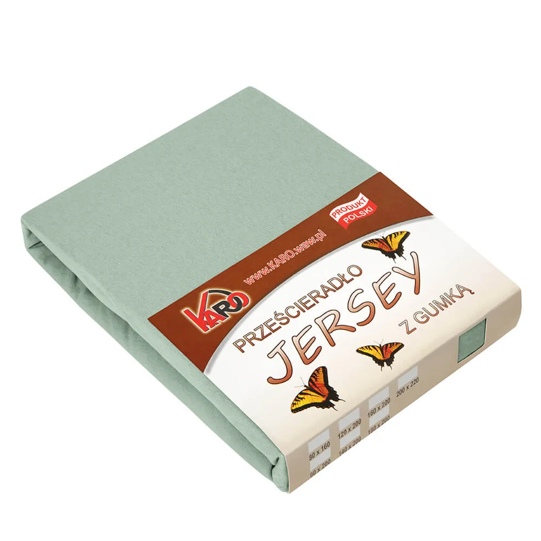 Prześcieradło jersey z gumką 120x200 oliwkowe 013 grube 150g/m2 KARO