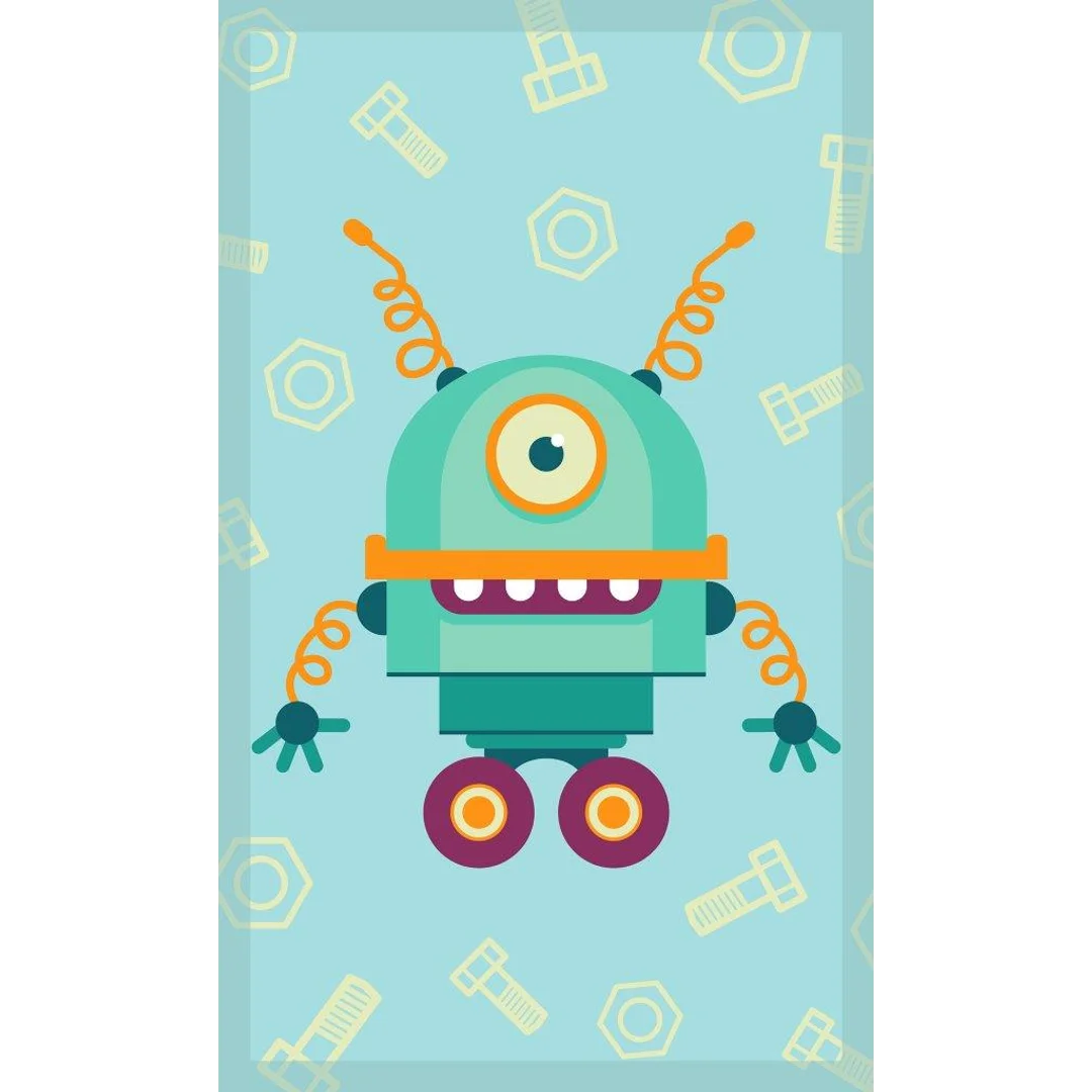 Ręczniczek do przedszkola 30x50 Kids 008 niebieski robot bawełniany 350g/m2