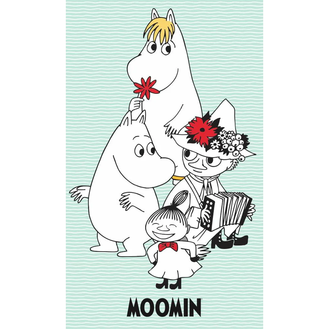 Ręczniczek do przedszkola 30x50 Muminki miętowy 7686 Moomins dziecięcy bawełniany Mała Mi Włóczykij Migotka do rąk