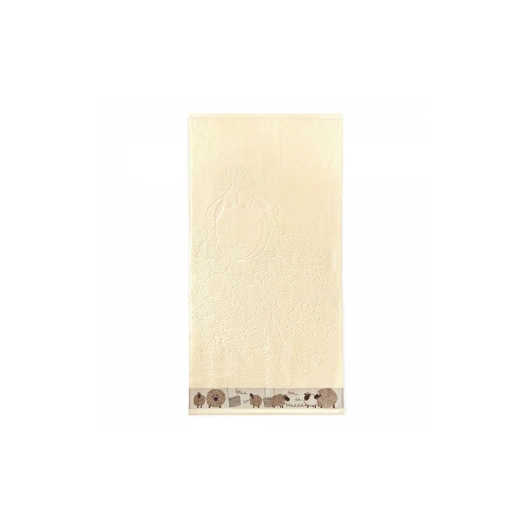 Ręcznik 30x50 The Sheeps Owce kremowy 400 g/m2 frotte bawełniany dziecięcy do przedszkola Zwoltex