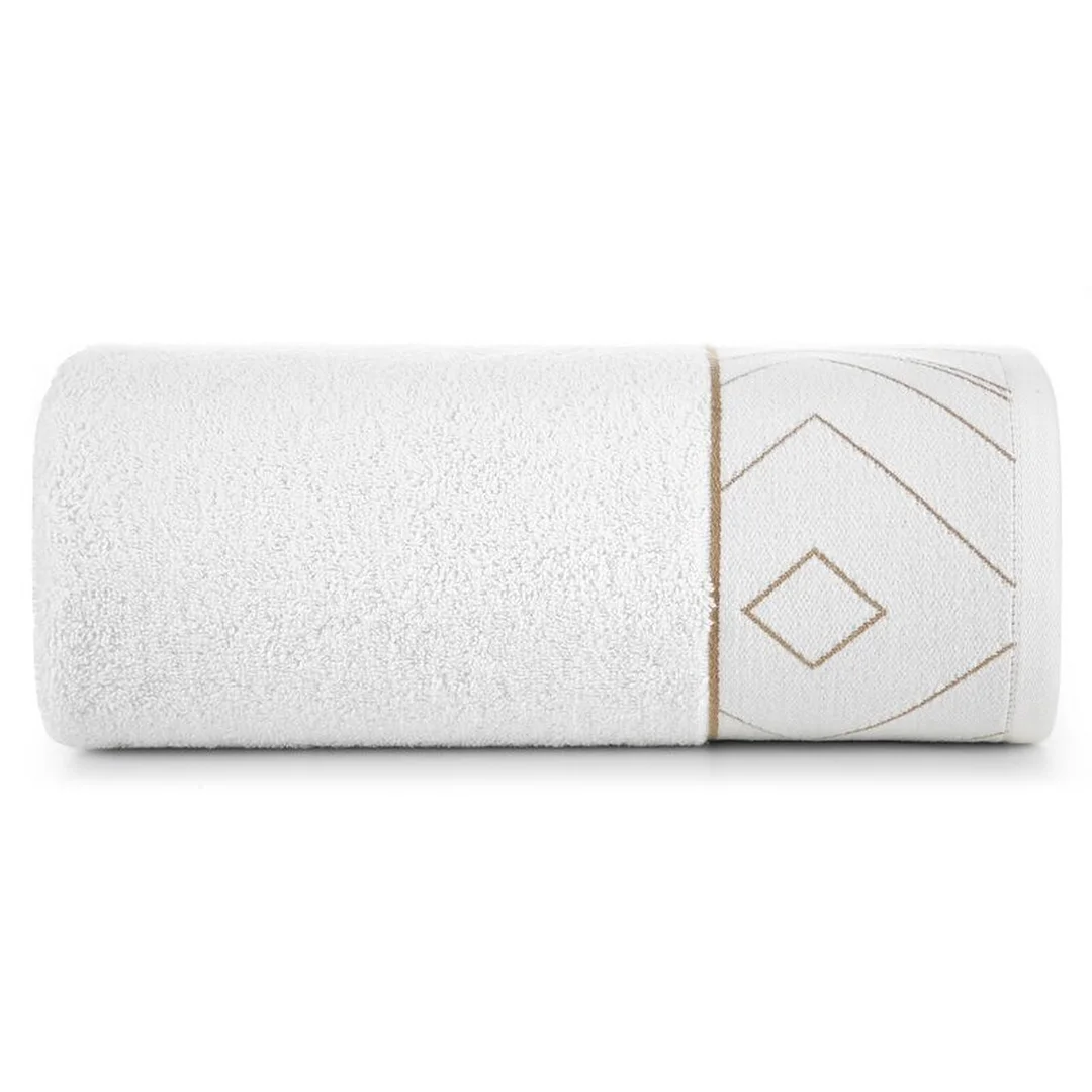 Ręcznik 50x90 Blanka 9 biały złoty geomatria 500g/2 frotte Limited Collection Eurofirany