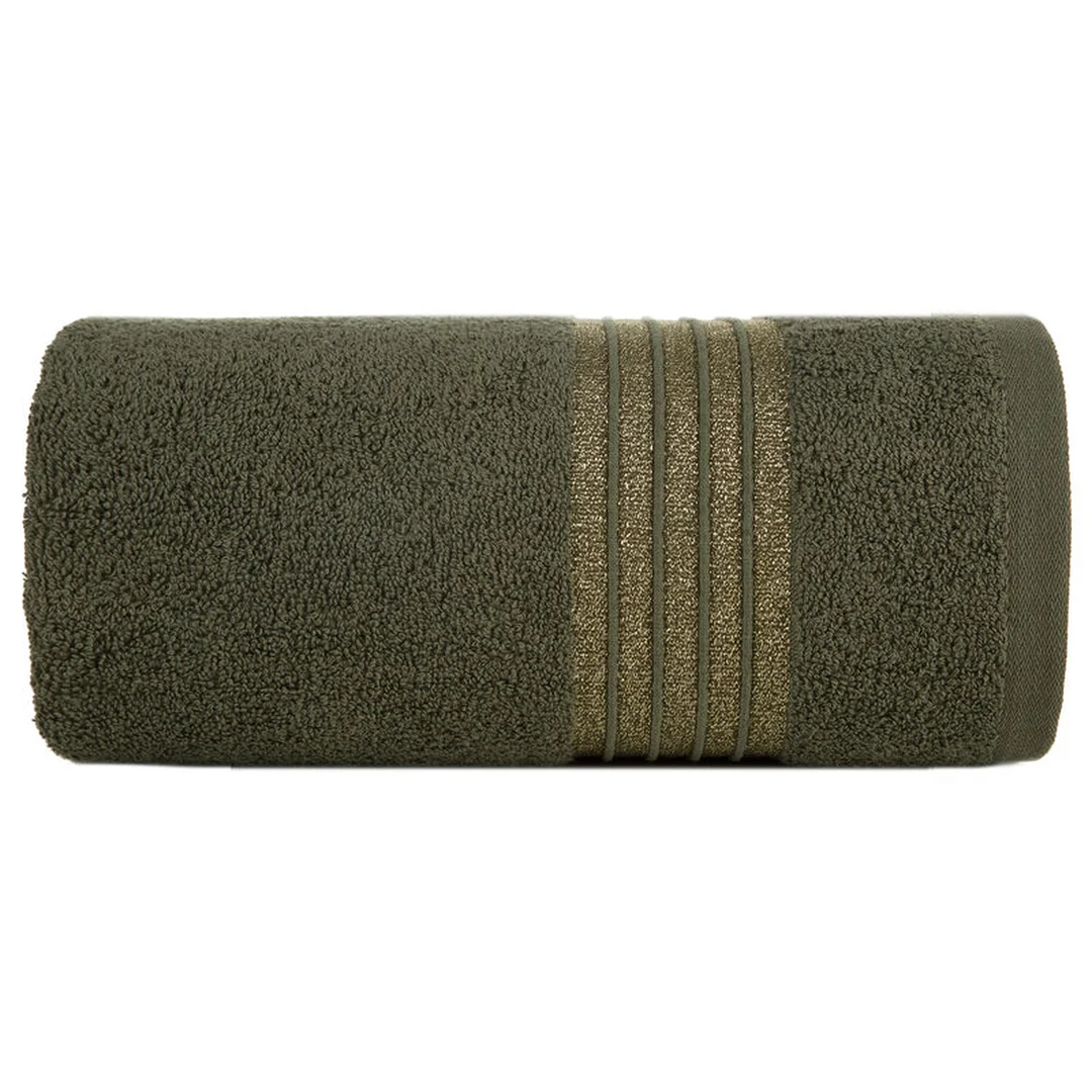 Ręcznik 50x90 Lila 07 oliwkowy 500g/m2 Eurofirany