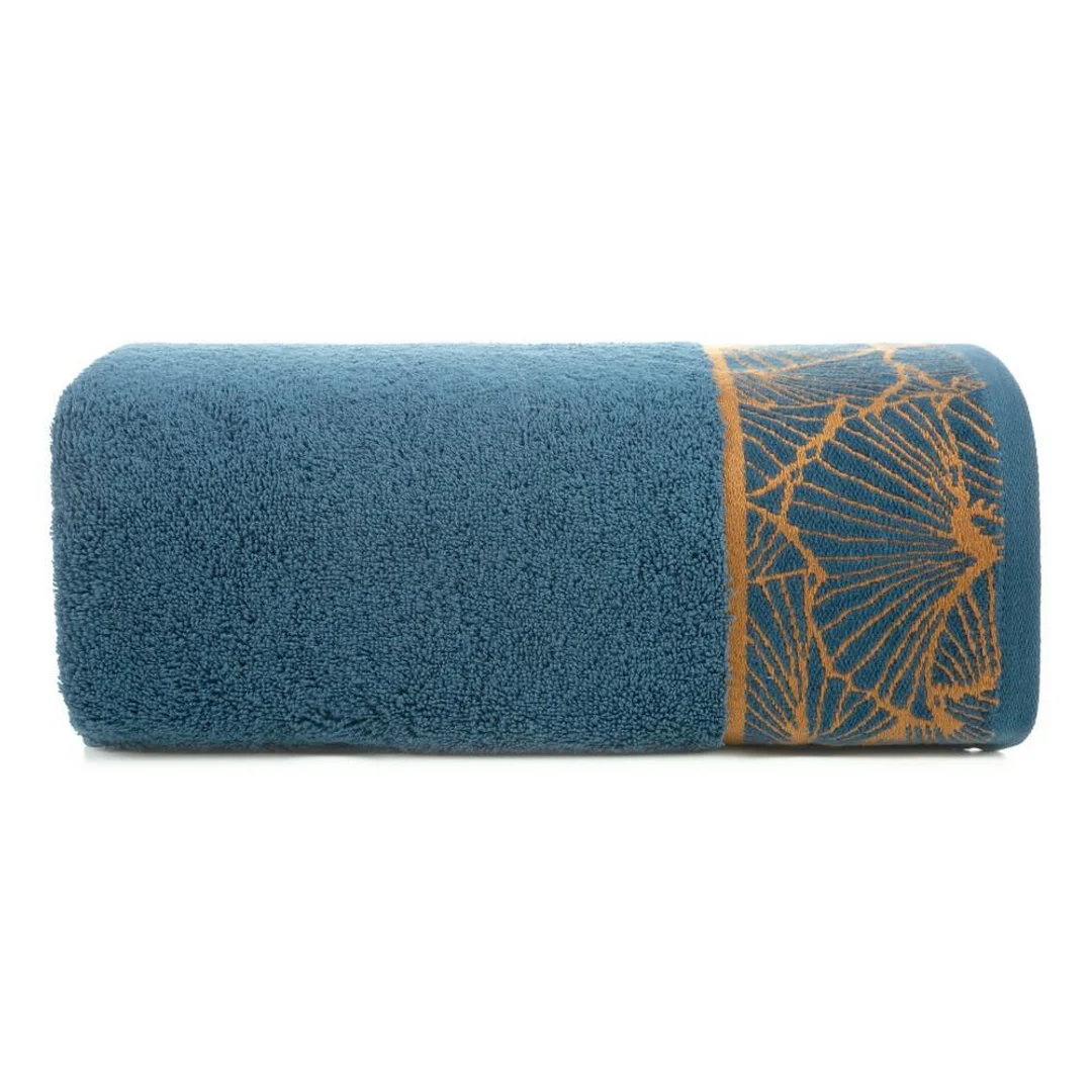 Ręcznik 50x90 Musa 3 granatowy liście miłorzębu 500g/2 frotte Limited Collection Eurofirany