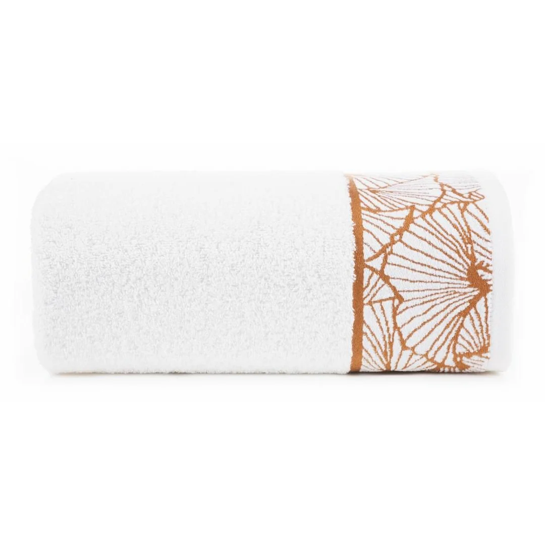 Ręcznik 70x140 Luna 3 biały liście miłorzębu 500g/2 frotte Limited Collection Eurofirany