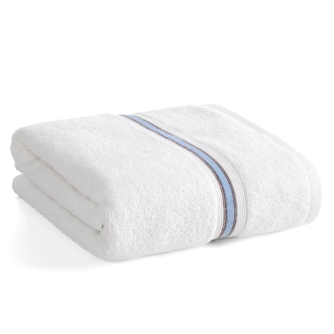 Ręcznik 70x140 Tris biały 01 z ozdobną bordiurą frotte 500 g/m2 Eurofirany