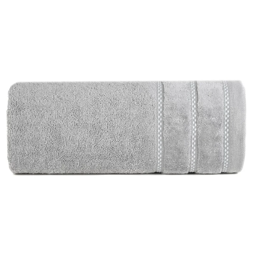 Ręcznik Dona 50x90 05 stalowy z welurową bordiurą frotte 500 g/m2 Eurofirany