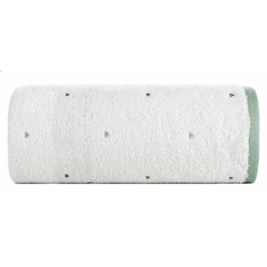 Ręcznik dziecięcy 50x90 Baby 60 biały miętowy Serca 480g/m2 Eurofirany