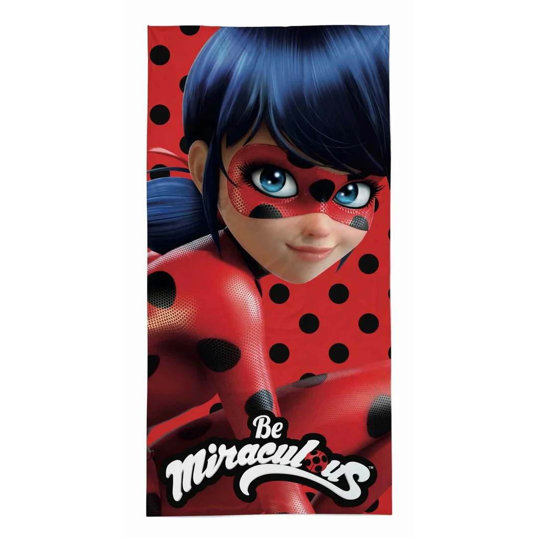 Ręcznik dziecięcy 70x140 Ladybug czerwony czarny bawełniany LB 03 BT