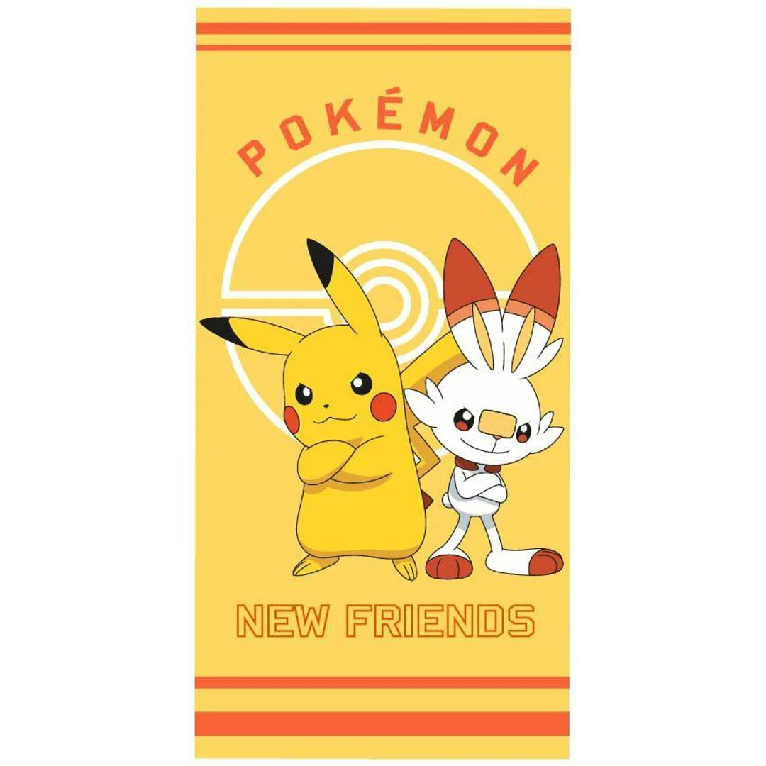 Ręcznik dziecięcy 70x140 Pokemon Pikaczu żółty plażowy bawełniany C24