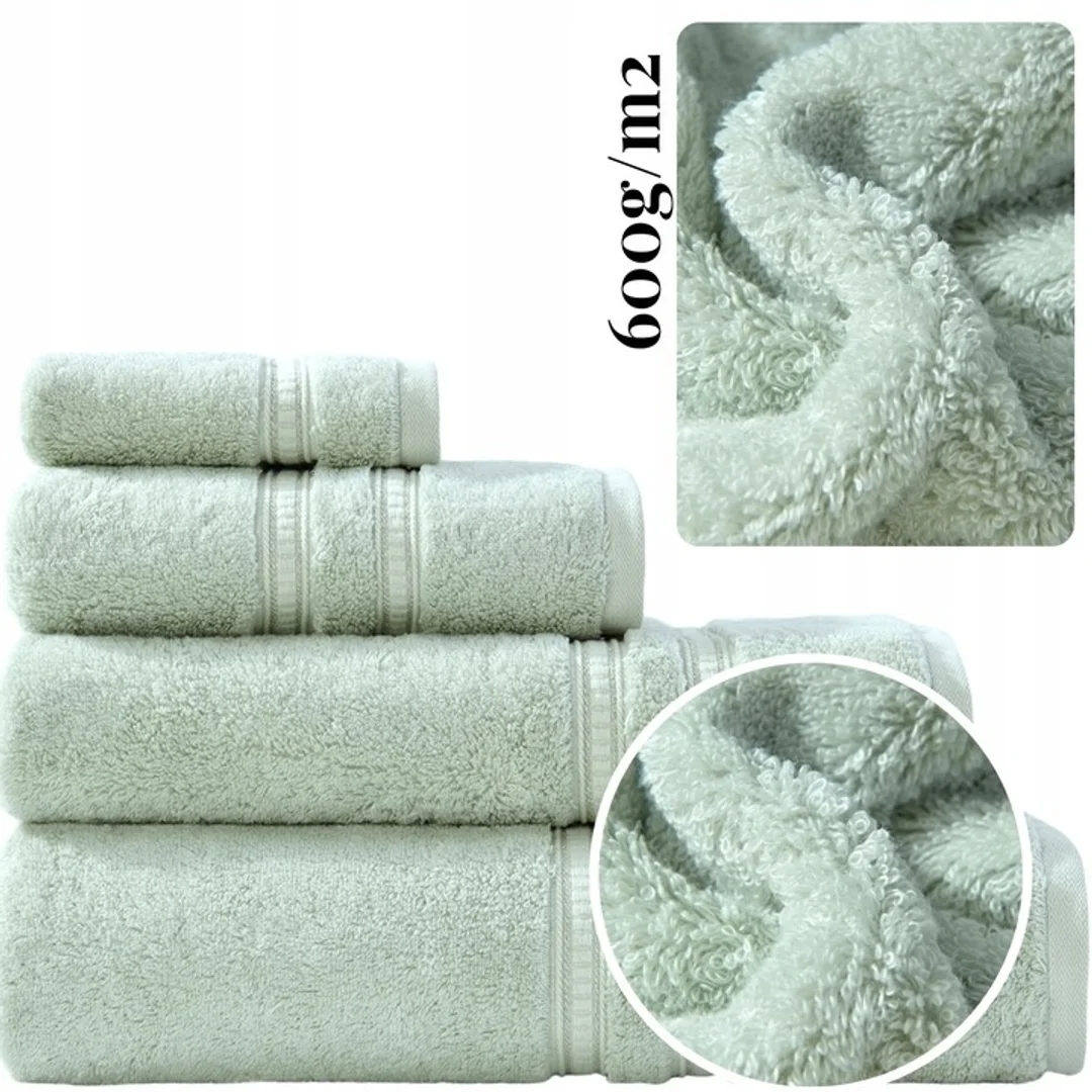 Ręcznik Harmony 30x30 szałwiowy ze srebrną bordiurą bambusowy 600 g/m2