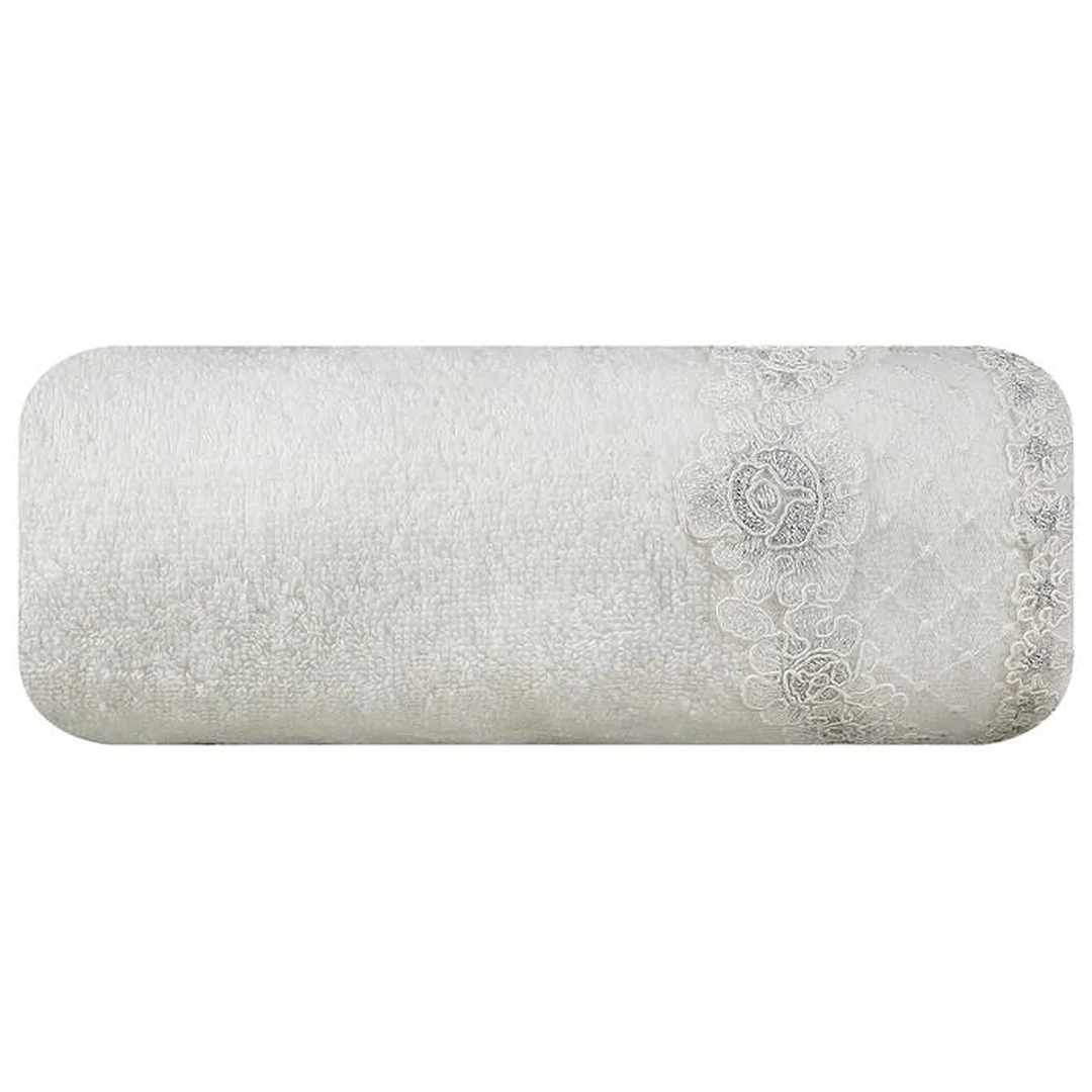 Ręcznik Kate 50x90 02 kremowy srebrny 450g/m2 Eurofirany