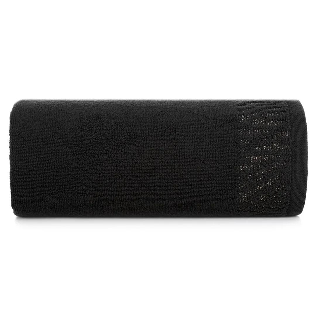 Ręcznik Margo 9 70x140 czarny z ozdobną bordiurą przetykaną błyszczącą nicią 500 g/m2 Eurofirany