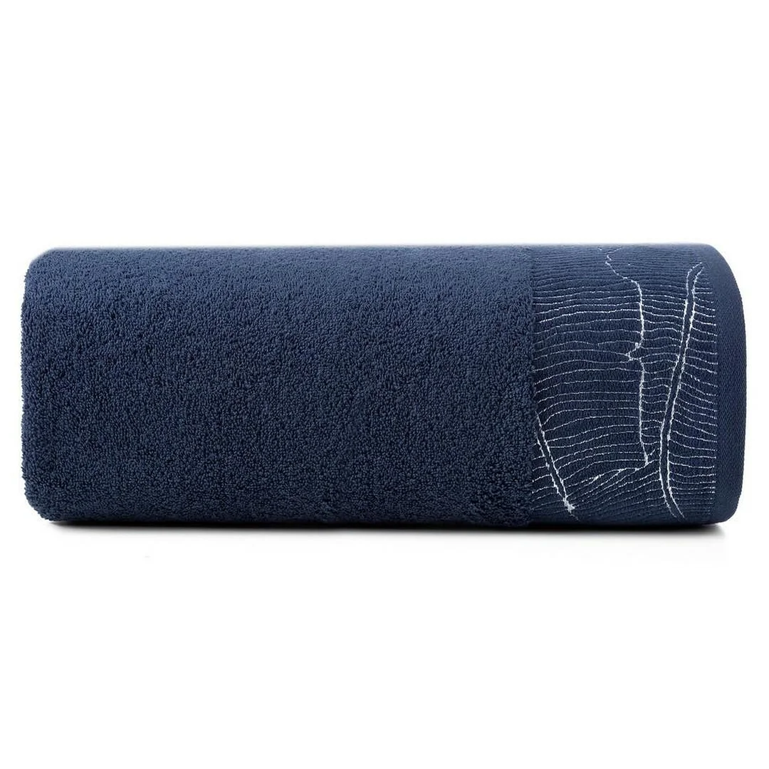 Ręcznik Metalic 50x90 granatowy 485g/m2 frotte Eurofirany